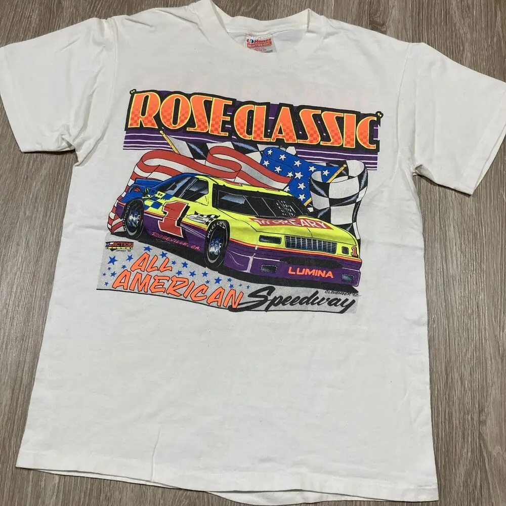 Racing Shirt M Vintage 90s 00s All American Speedway Race Car Rose Classic Tee