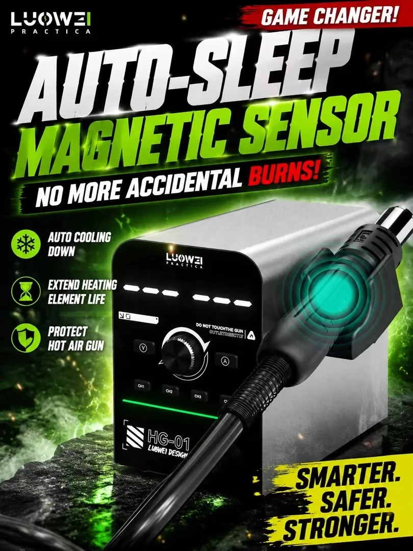 LUOWEI HG-01 Intelligent Digital Display Wind Gun 4 Groups of Temperature Memory Control Intelligent PID Algorithm Control 800W