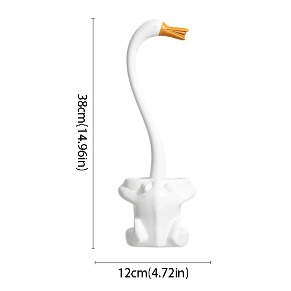 

Щетка для унитаза с длинной ручкой в форме животного (лебедь), компактная, черная, для домашнего использования, аксессуар для туалета