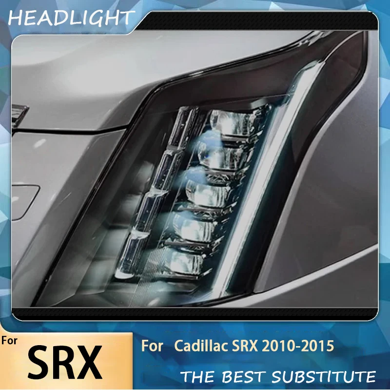 

Высококачественный светодиодный фонарь для Cadillac SRX, светодиодные фары 2010-2015, фары SRX DRL, указатель поворота, дальний свет, проектор «ангельский глаз»