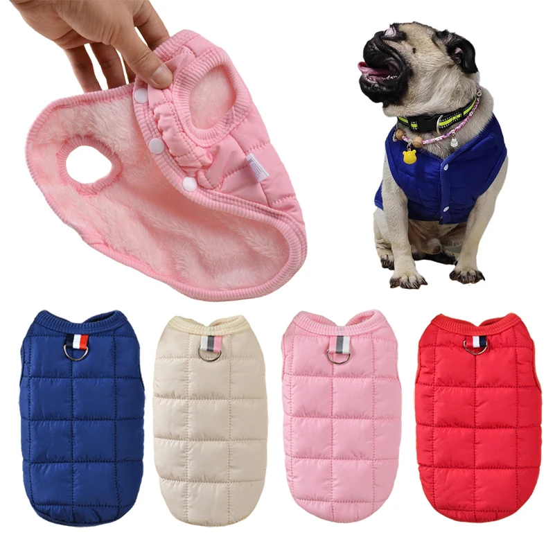 Winter Warm Dog Clothes for Small Dogs Puppy Cat Coat Soft Fleece Linner Pet Jacket Chihuahua Vest Pug Outfits Yorkie Costume