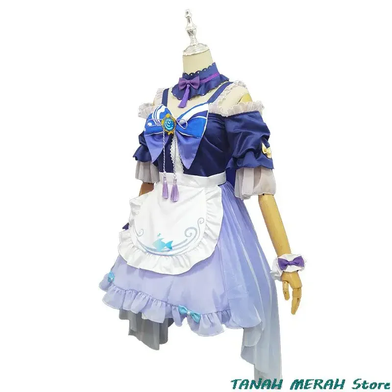 Sangonomiya Kokomi Costume Cosplay Gioco Anime Genshin Impact Inazuma Watatsumi Isola Halloween Donna Sexy Cameriera Parrucca Uniforme