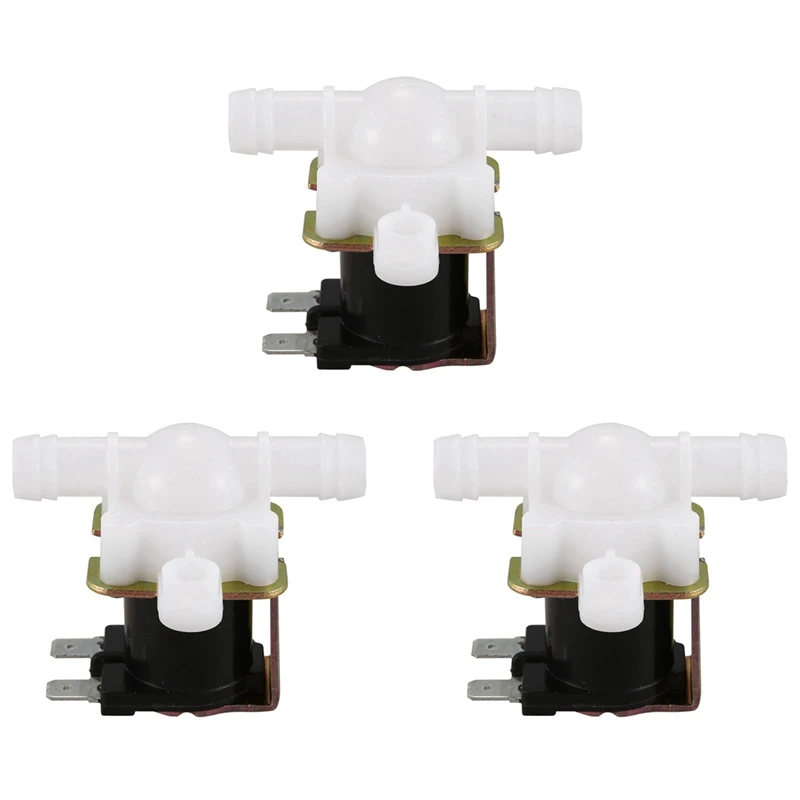 

3X 3/8Inch 12VDC Hose Barb Electric Solenoid Valve Body 12-Volt DC For Automatic Faucets Drinking Fountains-No Pressure