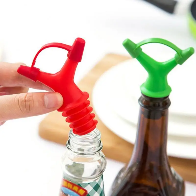 Silicone Bottle Stopper, Wine Pourer with Cap, Oil Champagne Bottle, Wood Plug, Keep Wine Freash, Wedding Party
