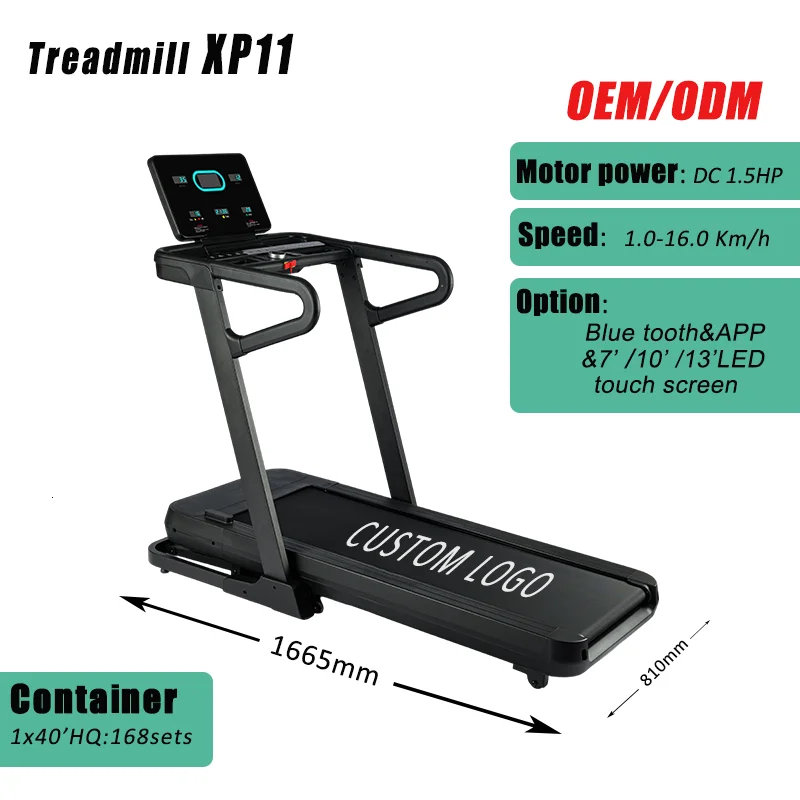 XP11 High-End 1.5 HP Electrical Treadmill LED Screen Auto Incline Hand Pulse Calorie Monitor OEM Auto Incline Walking Treadmill
