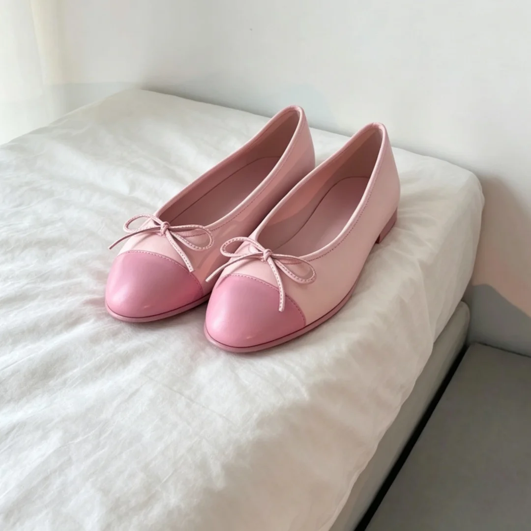 Zapatos de Baile Casuales de Marca de Lujo para Mujer, Materiales de Piel de Oveja, Minimalistas, Versátiles, con Detalle de Lazo, Bailarinas, Zapatos Planos Mary Jane