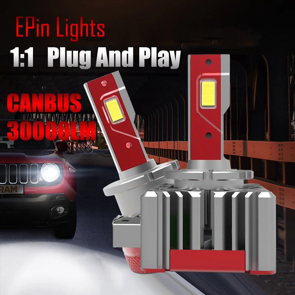 

2PCS Car Light D1S D3S LED Bulb 30000LM 70W D2S D4S D4R D8S D5S Canbus Auto Headlight 6000K White 1:1 HID To LED Lamps Plug&Play