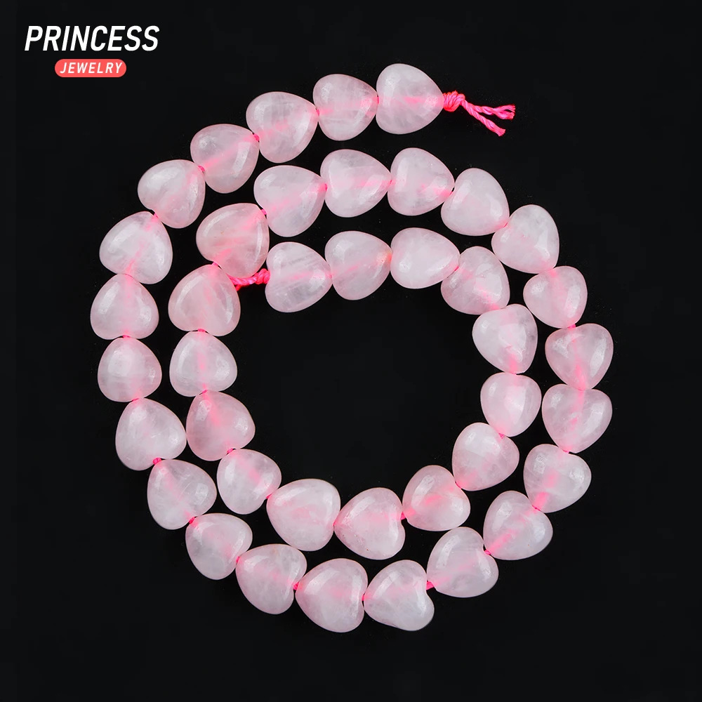 A++ Natural Pink Rose Quartz Heart 8/10/12/14mm Loose Crystal Beads for Jewelry Making Bracelet Wholesale Beads DIY Accessories