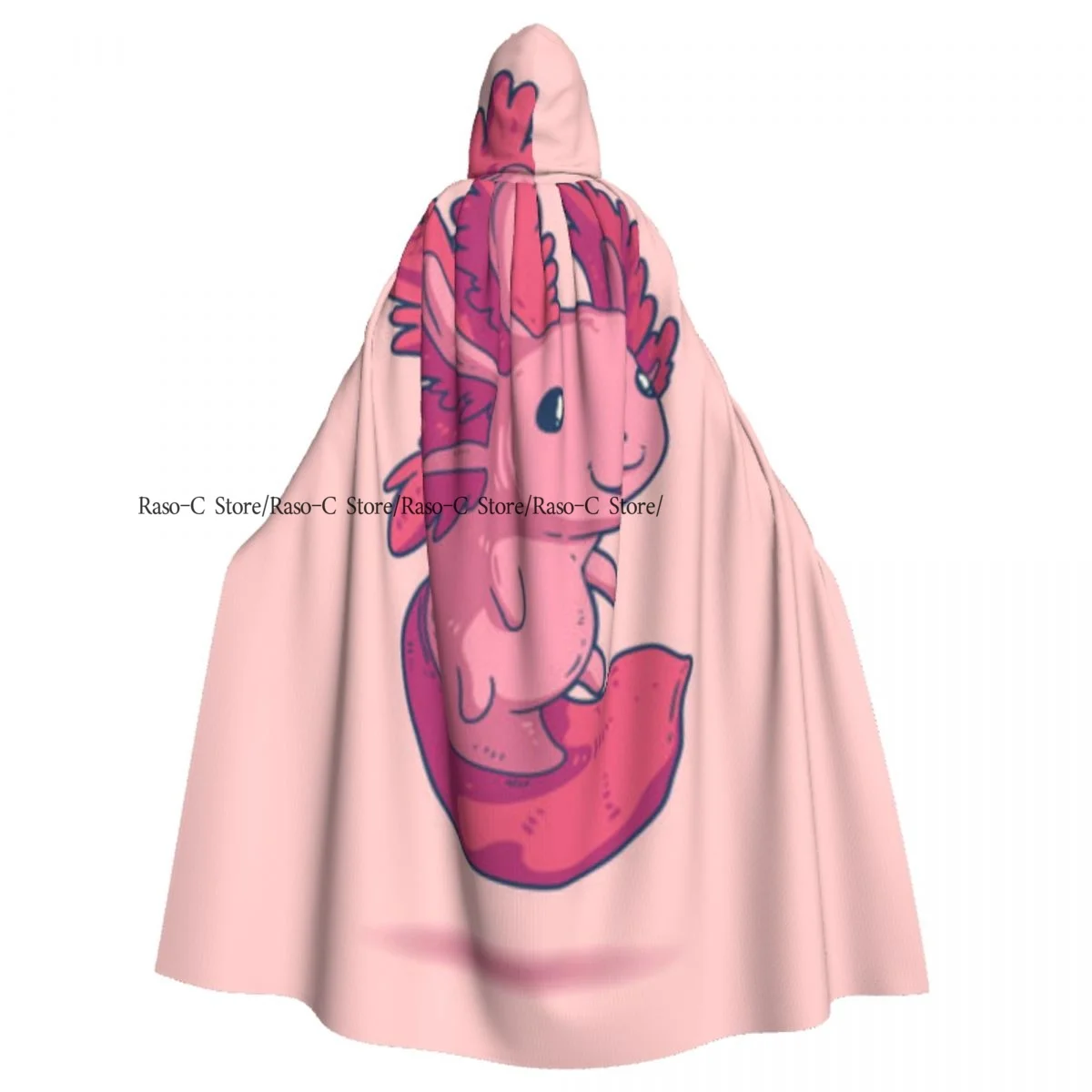 Long Cape Cloak Kawaii Axolotl Cute Hooded Cloak Coat Autumn Hoodies