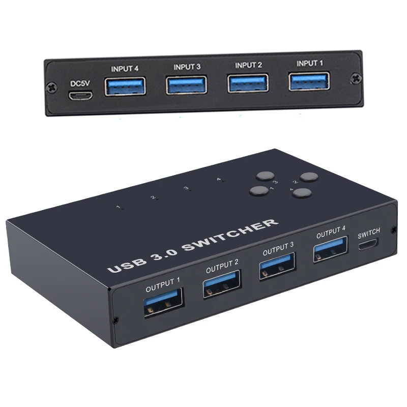 Internet Splitter Adapter Dock Station USB Synchron Controller Adapter Konverter 4 in 4 aus USB 3,0 Switch Dock Station Hub