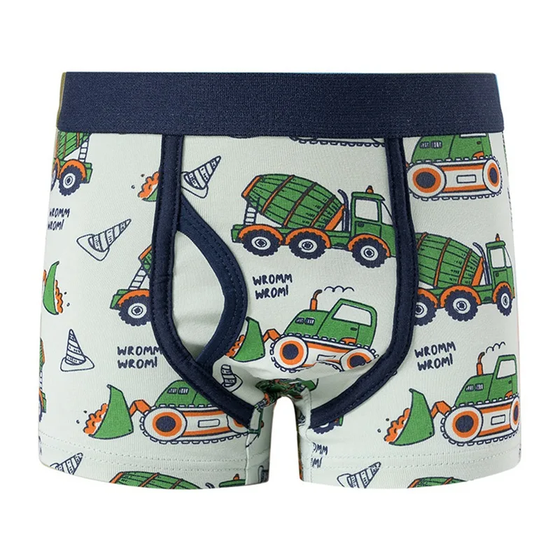 Toddler Kid Boys Underwear Soft Breathable Cartoon Dinosaur Fire Truck Pattern Comfy Boxers Briefs Kids Fashion