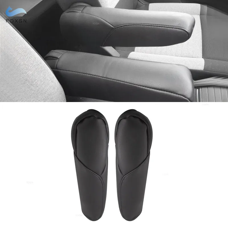 2pcs Black PU Leather with Sponge Car Driver / Passenger Side Seat Armrest Handle Cover Trim For Honda CRV 2007 2008 2009