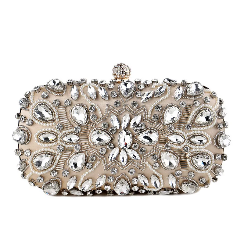 

Evening Diamond Embellied Clutch Women's Par Dr ow Handbag Celebri Evening Wear Soft Square Handbag Small Size