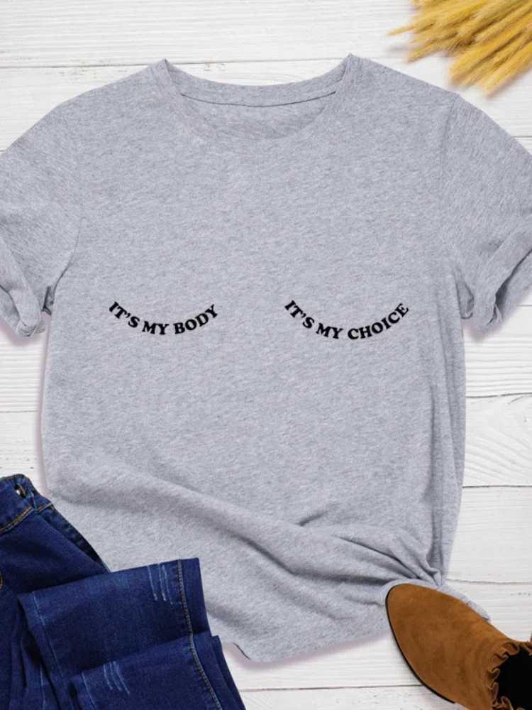 انها اختياري إلكتروني طباعة المرأة تي شيرت Crewneck قصيرة الأكمام س الرقبة المرأة التي شيرت السيدات تي شيرت بلايز ملابس حريمي #3