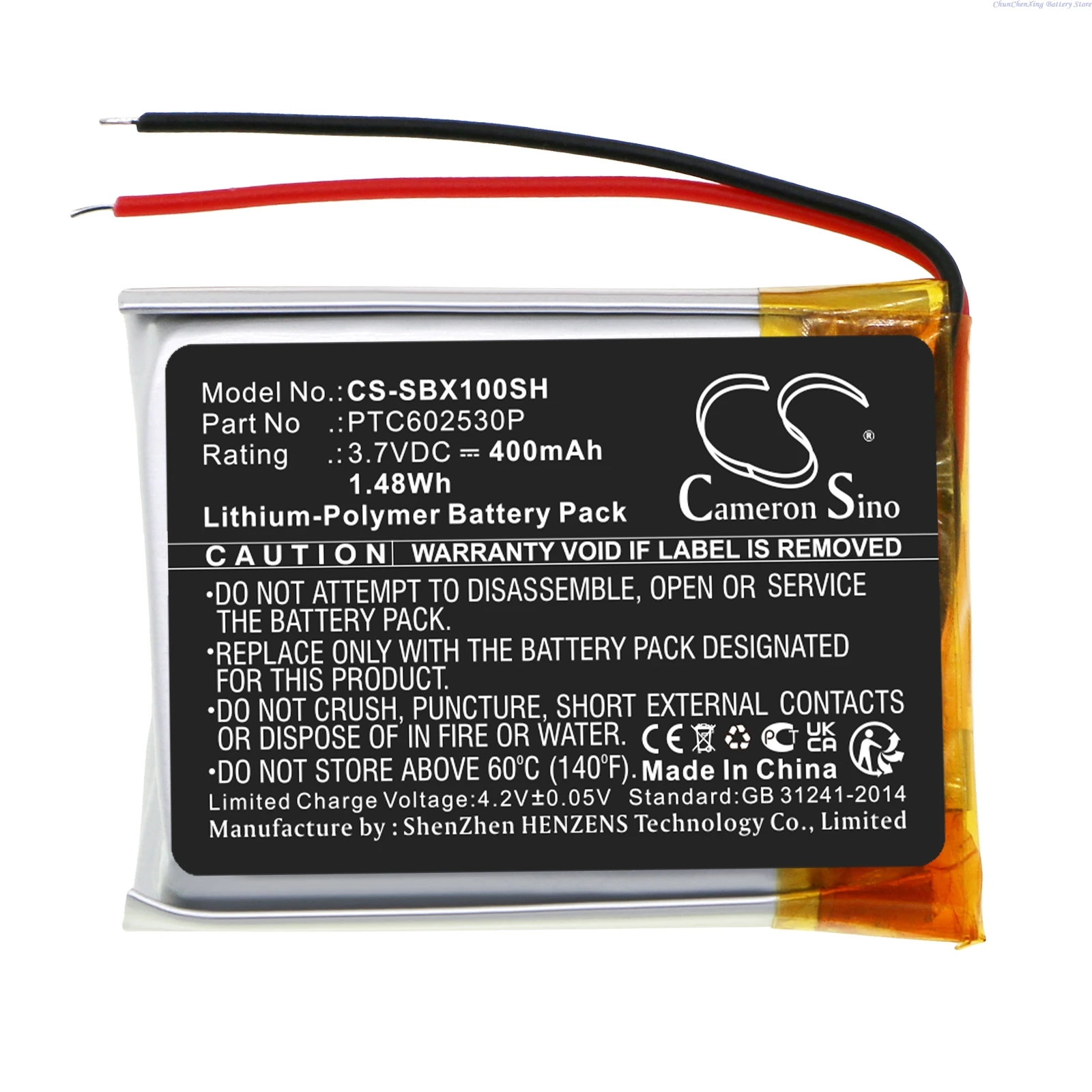 

Cameron Sino 3.7V 400mAh CS-SBX100SH Smartwatch Battery PTC602530P for Suunto X10 GPS Watch, X10 MILITARY GPS Watch +TOOLS KIT