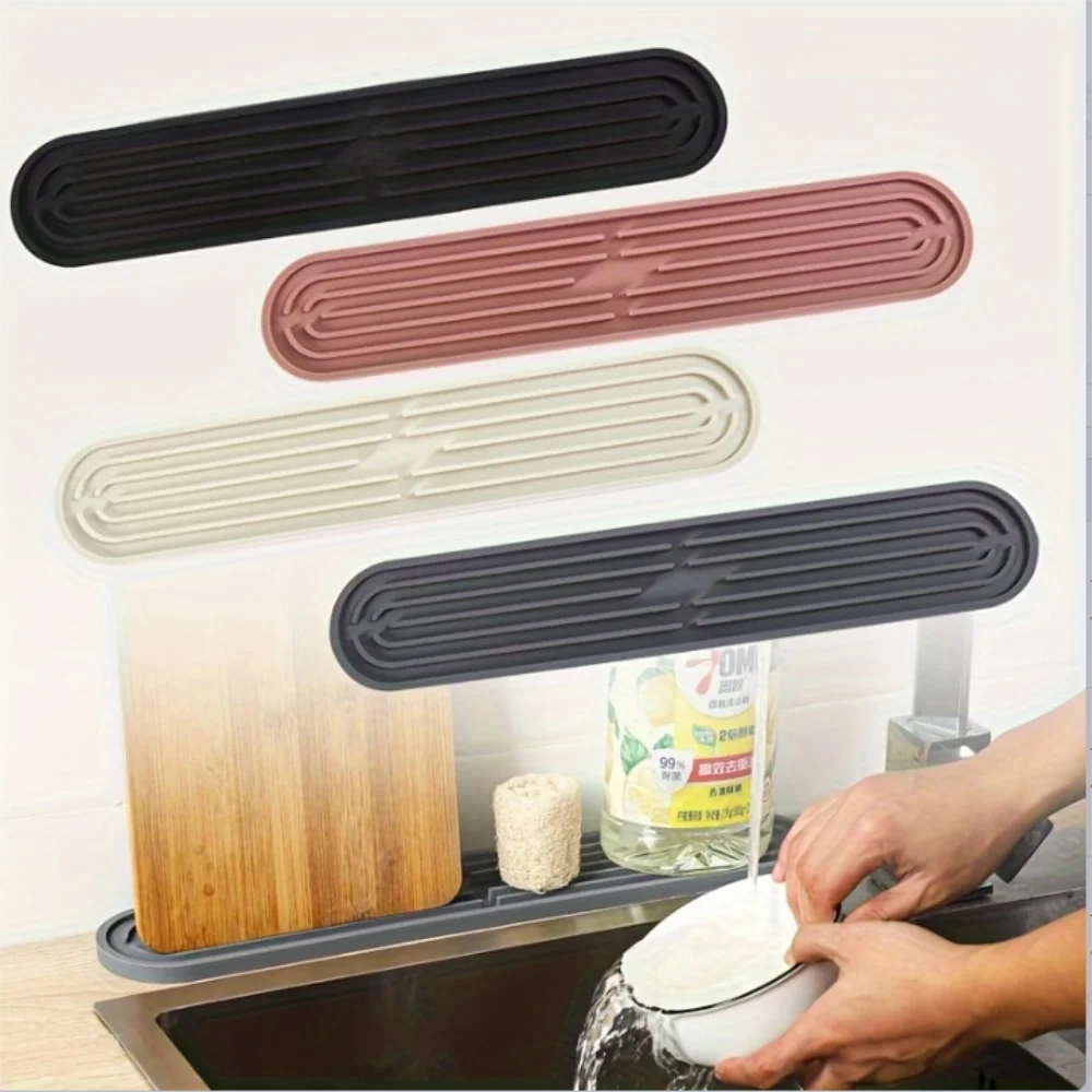 A Foldable Thick Silicone Insulation Pad, Anti-Slip Drain Pad, Kitchen Silicone Countertop Pad, Dining Table Heat-Resistant Pad