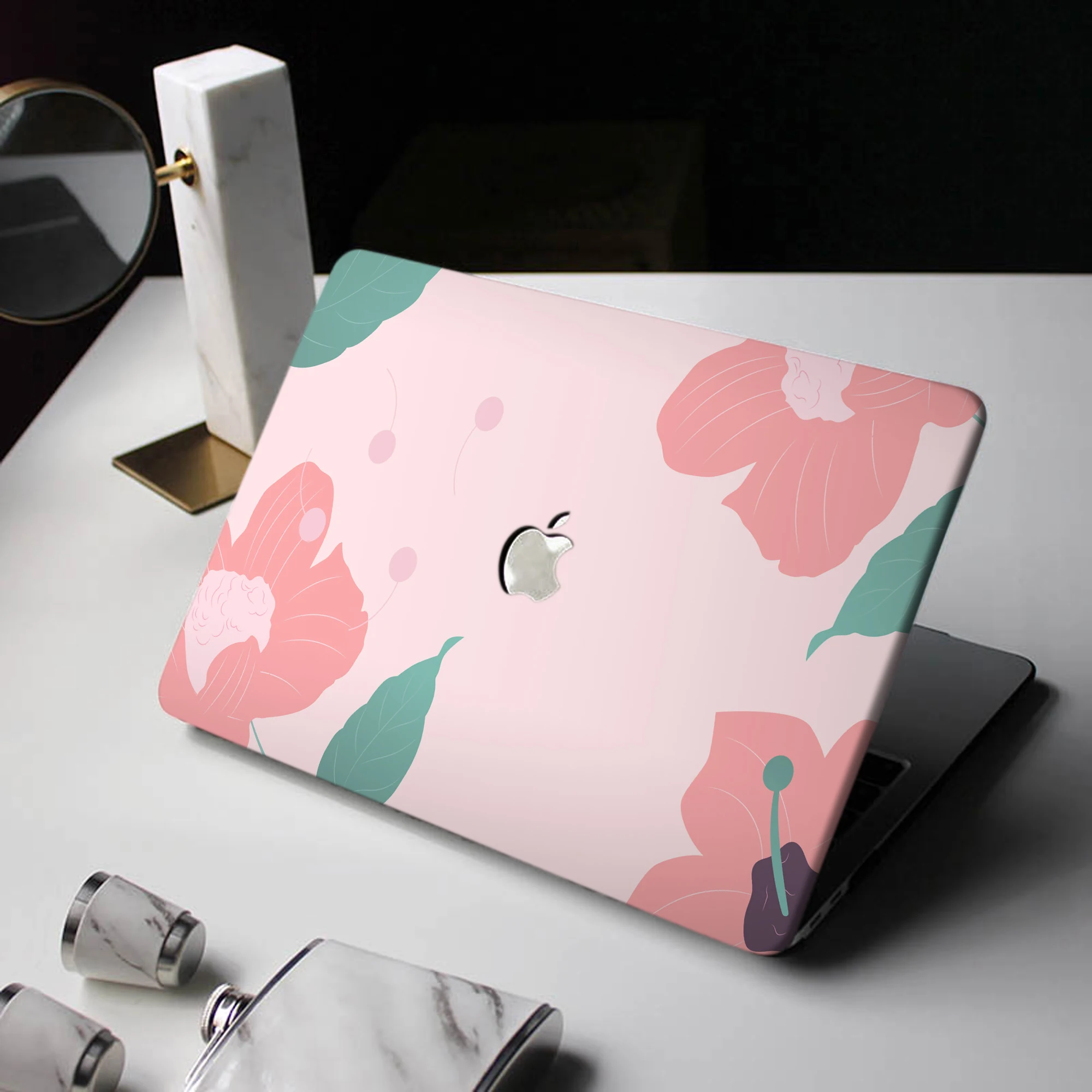 Floral Background Laptop Case For Macbook Air 13 M2 2022 A2681 A2337 A2179 A2338 M1 Chip Pro A2289 Macbook A1466 Case