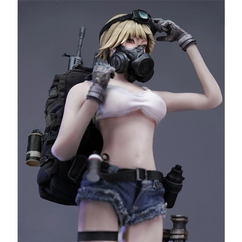 YMT081 1/6 Scale Doll Killer Clothes Set Mask Denim Shorts Waist Pack Female Head Sculpt Model for 12