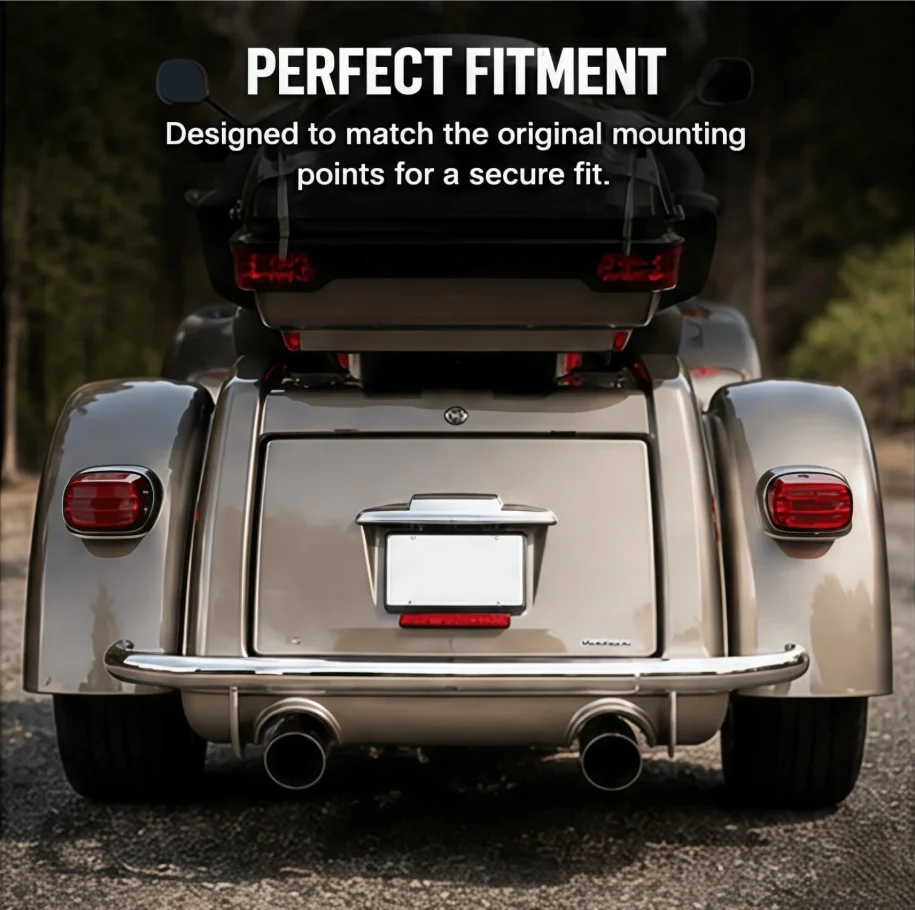 Share Silver Finish Rear Bumper Guard for Harley Tri Glide Ultra FLHTCUTG 09-24 bolt-on
