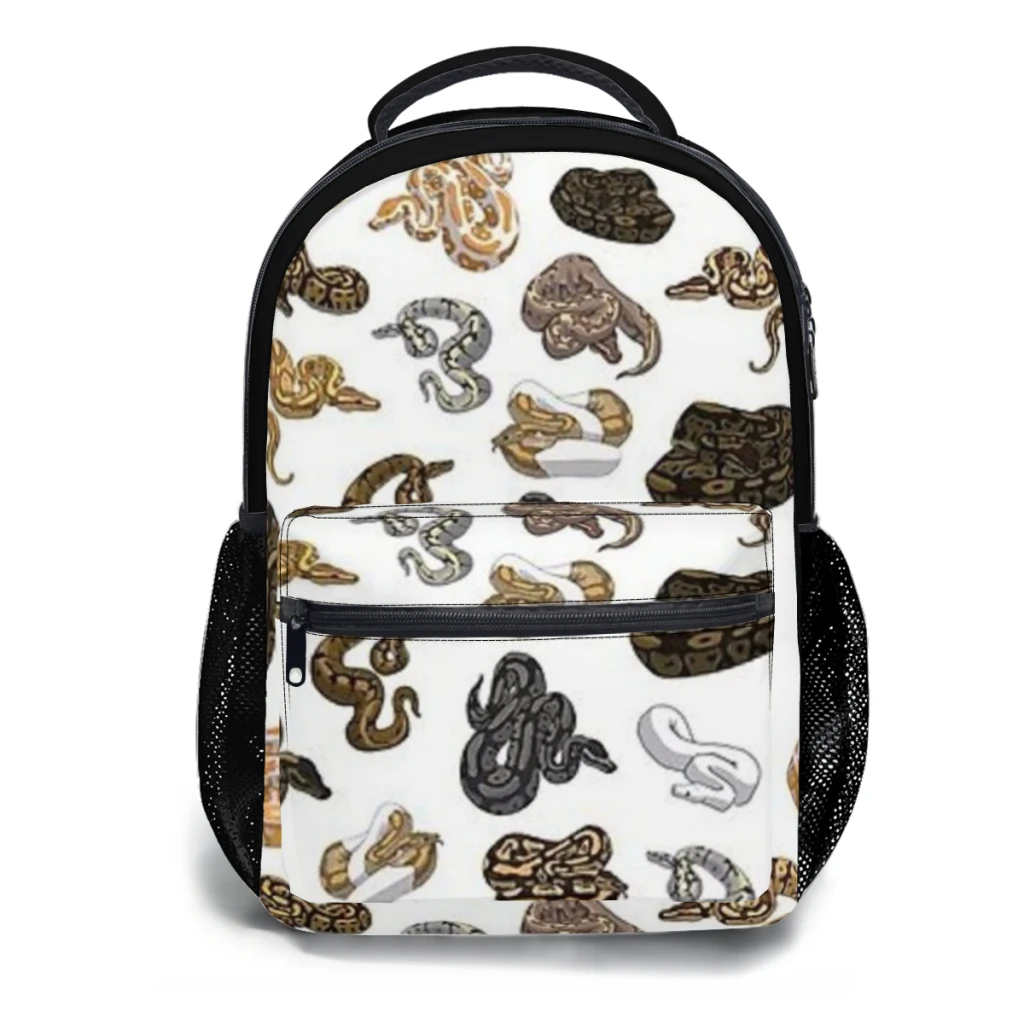 Ball Python Morph Snake Pattern Schoolbag For Girls Large Capacity Student Backpack Cartoon High School Student Backpack 17inch