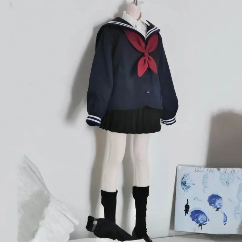 1/4 Doll's Clothes Suit Sailor Collar Set for 45cm Bjd Doll Girl Toys Dress Up Play House Gift Fashion Doll Accessories, No Doll