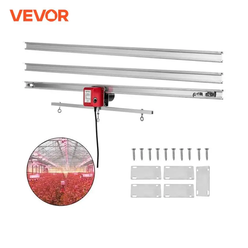 VEVOR Light Rail Mover 10.8 ft Grow Light Mover Kit 10 r/min Light Mover Motor with on/Off Button Grow Light Rail Three Moving