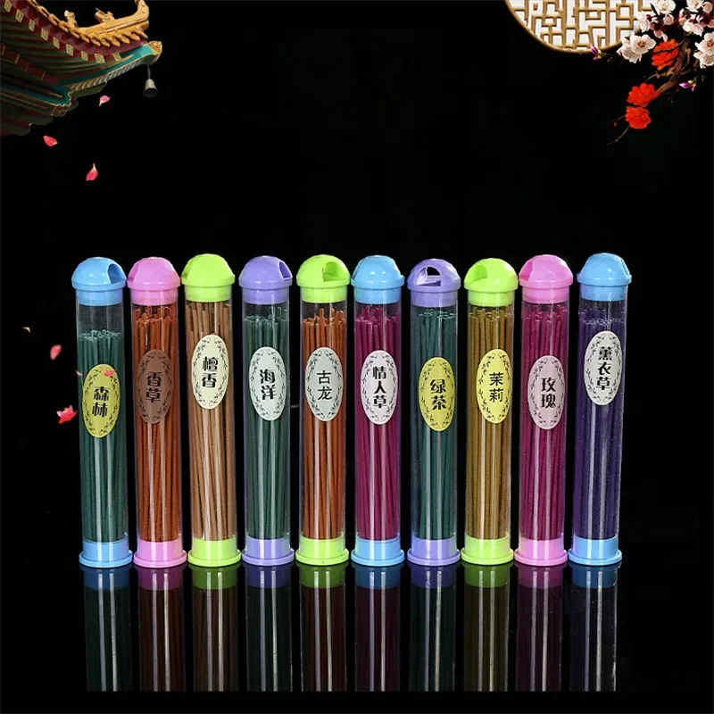 50 Joss Stick Natural Aroma Indoor Aromatherapy Bamboo Stick Fragrance Sandalwood Rose Tower Incense Burners Air Freshener