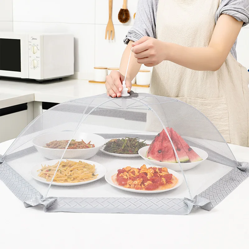 3317 Household Food Cover Summer New Folding Anti-Fly Vegetable Cover Dust-proof Dining Table Cover Large Rectangular Food Cover