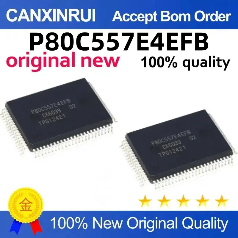 

P80C557 P80C557E4EFB QFP80 package microcontroller IC chip is newly imported and hot-selling