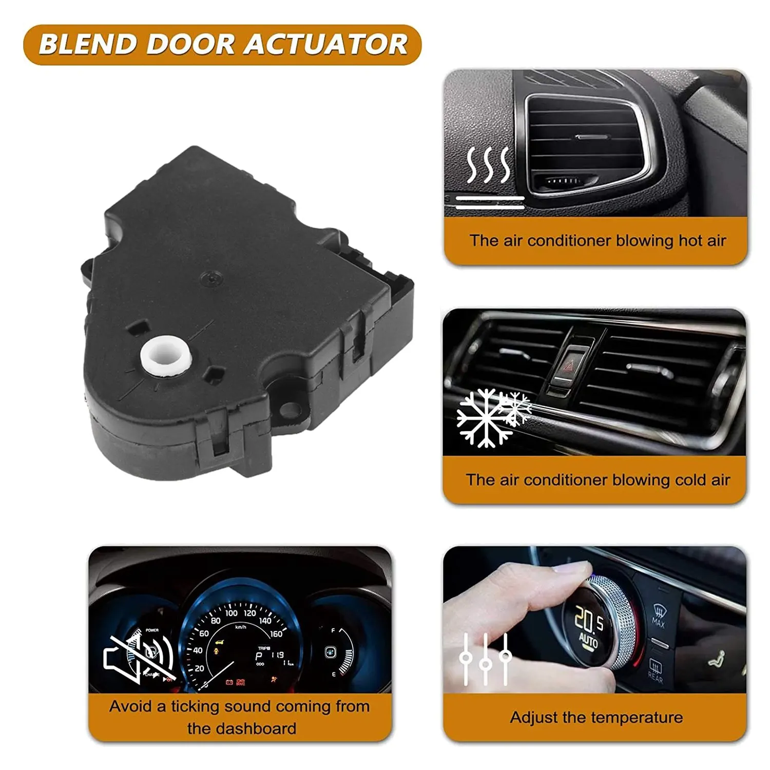 604-103 HVAC Heater Blend Air Door Actuator for Chevrolet GMC C1500 C2500 C3500 Volvo 15-73020 16149192 89018370