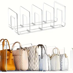 2 Pieces Luxury Bag Storage Rack, Ladies Handbag Display Racks, Wardrobe Divider Transparent Acrylic Purse Bookshelf, Organizer
