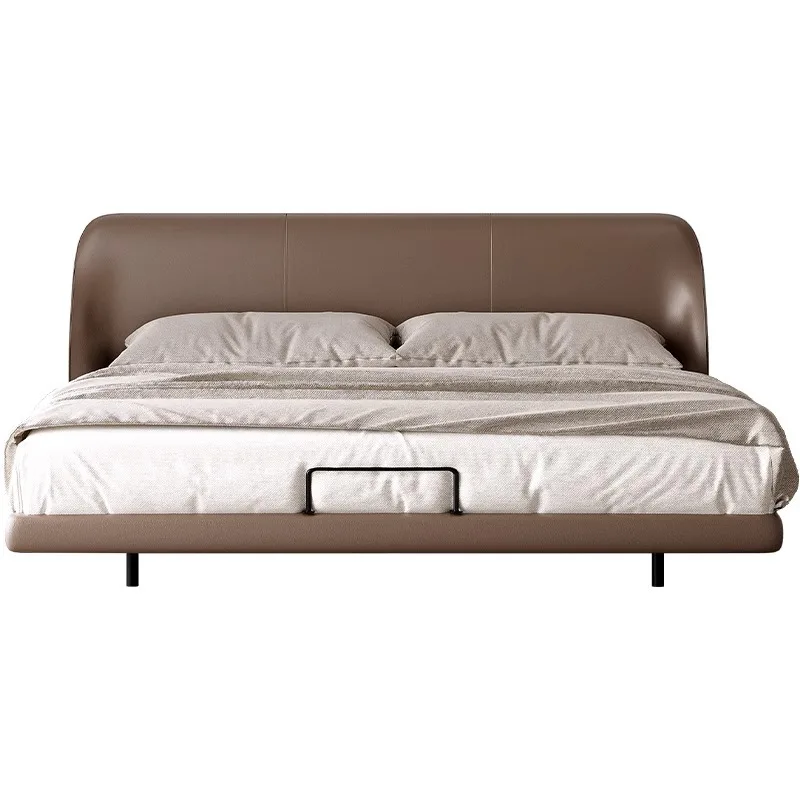 

First layer leather bed, Italian minimalist suspension bed, light luxury modern simplicity