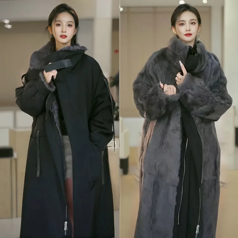 

New Internet-famous Long Stylish and Casual Thickened Faux Fur Coat for Both Men and Women Can Be Worn on Both Sides Keep Warm