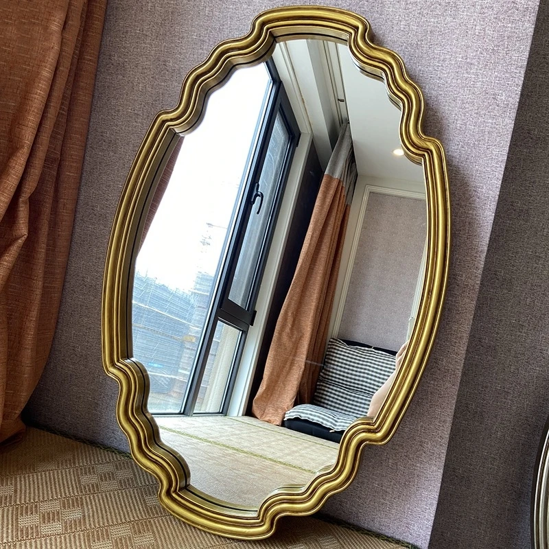 European-style Retro Creative Bathroom Mirror Make Up Mirror Living Room Porch Wall Decoration Mirror