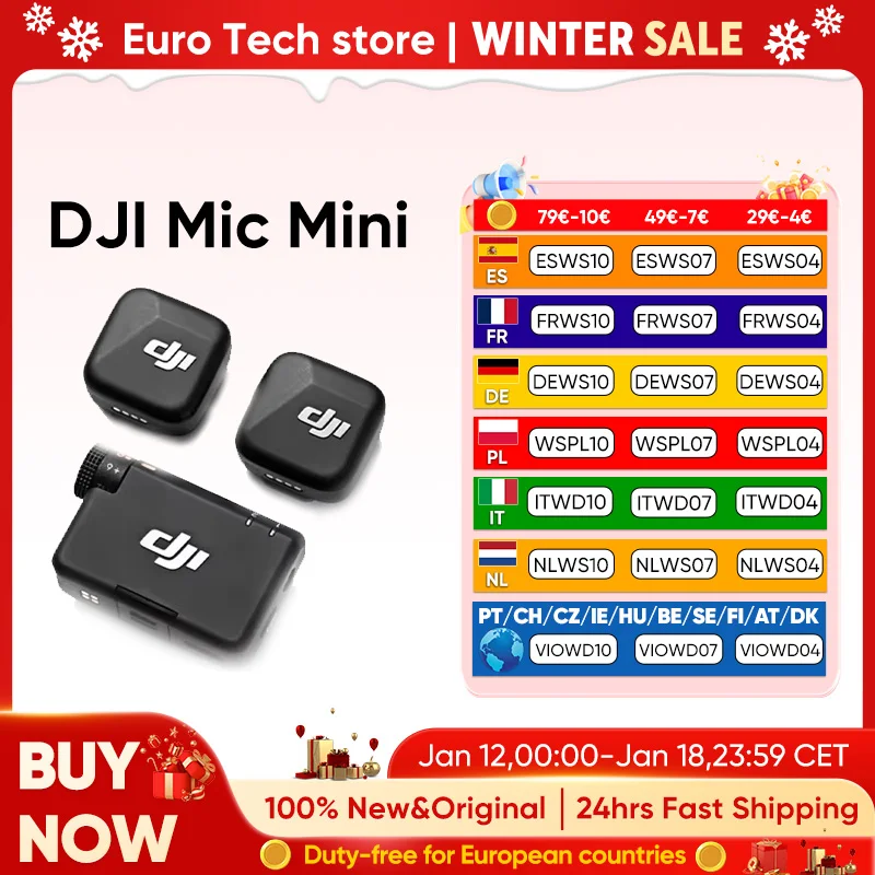 DJI Mic Mini 2TX 1RX añadir estuche de carga, cancelación activa de ruido de dos niveles, funcionamiento en 48 horas, Audio de alta calidad, transmisión estable