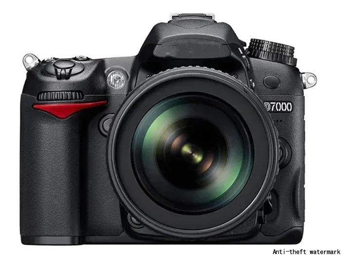 The 2025 D7000 SLR features high-definition digital lenses with focal lengths of 18-55mm, 18-105mm, and 18-140mm.