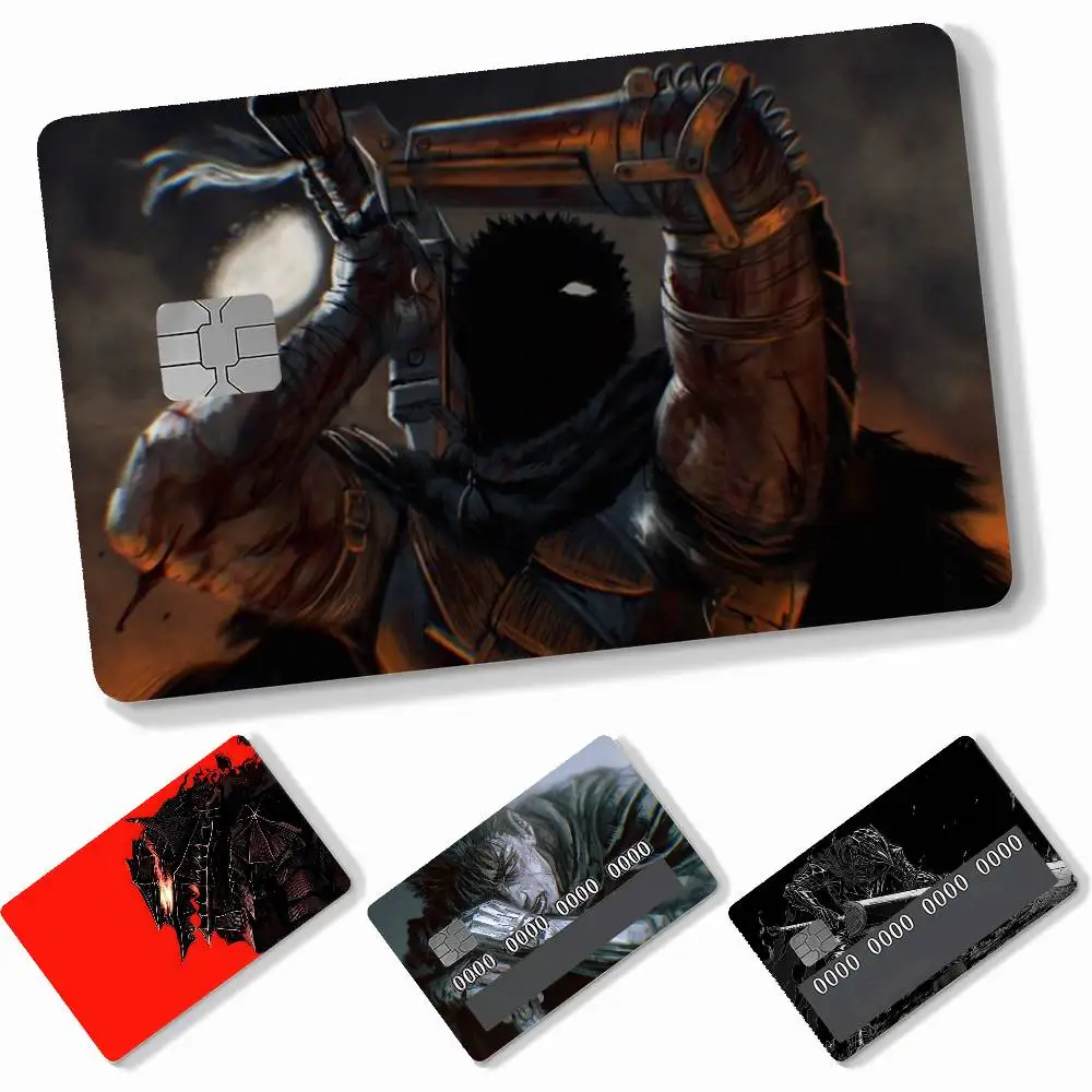 Anime Guts  4pcs Credit Card Skin Stickers Suitable for Bank Debit Subway Bus Transit Pass Decorative Cover