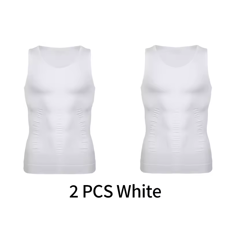 Mens Slimming Body Shaper Vest Shirt Abs Abdomen Slim Gym Workout Tummy Control Compression Tank Top Sleeveless Shapewear - Image 11