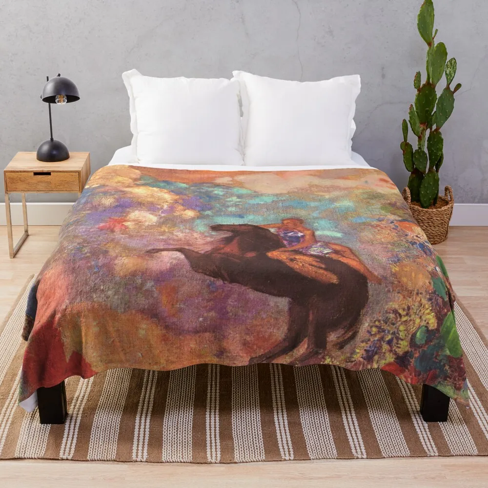 

HD The Muse on Pegasus, by Odilon Redon The Muse on Pegasus (1900) High Definition Throw Blanket