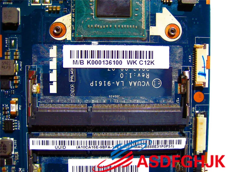 Original Motherboard FOR Toshiba Satellite U900 U940 U945 K000136100  i5-3317U Test Free Shipping