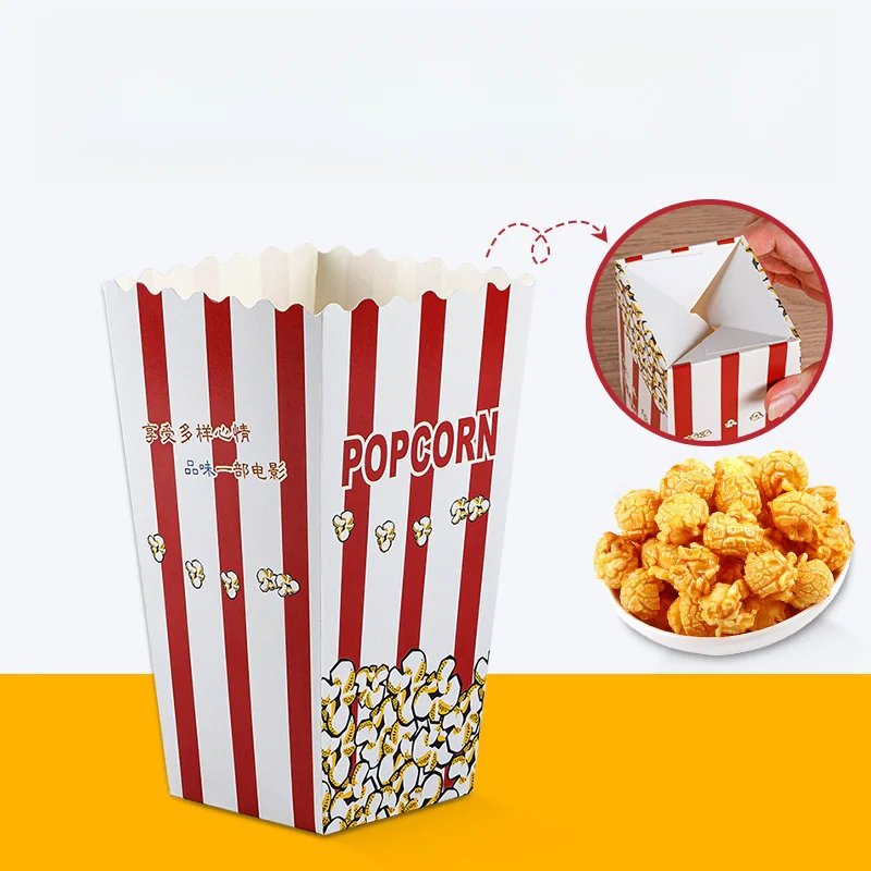 Wholesale 500pcs Mini Paper Popcorn Box Snack Pop Corn Container for Party Movie Night Christmas Paper Popcorn Bags WJ99