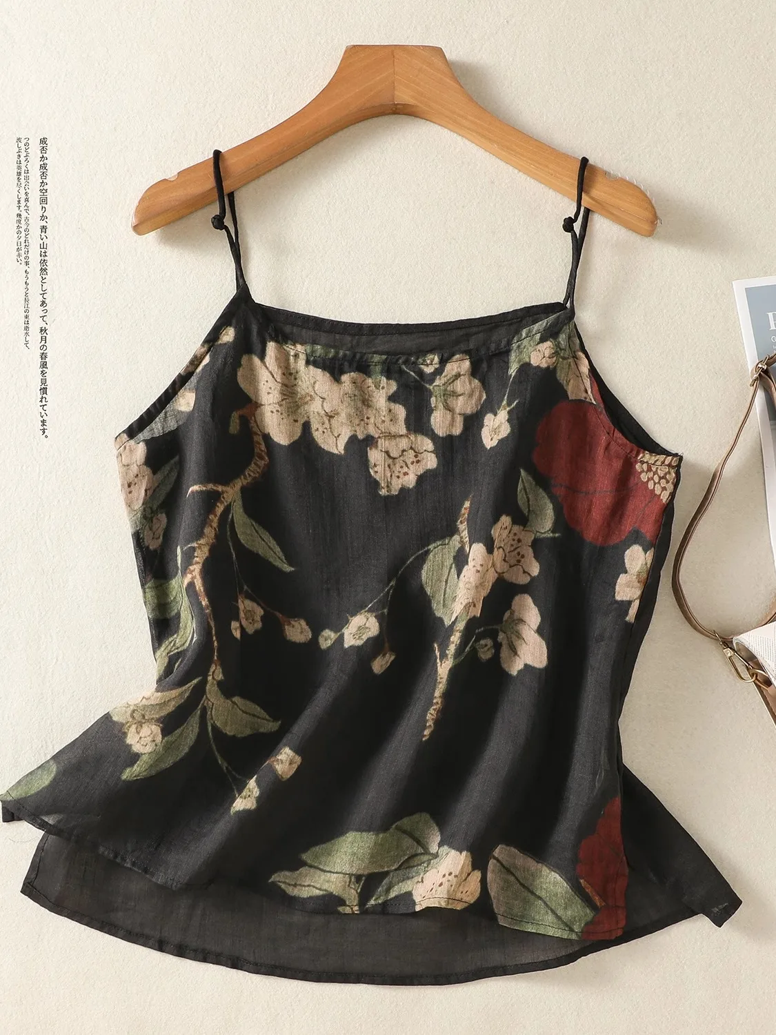 

Летний укороченный топ из льна с цветочным принтом в стиле ретро, регулируемый, дышащий, больших размеров, женский, модный, этнический стиль