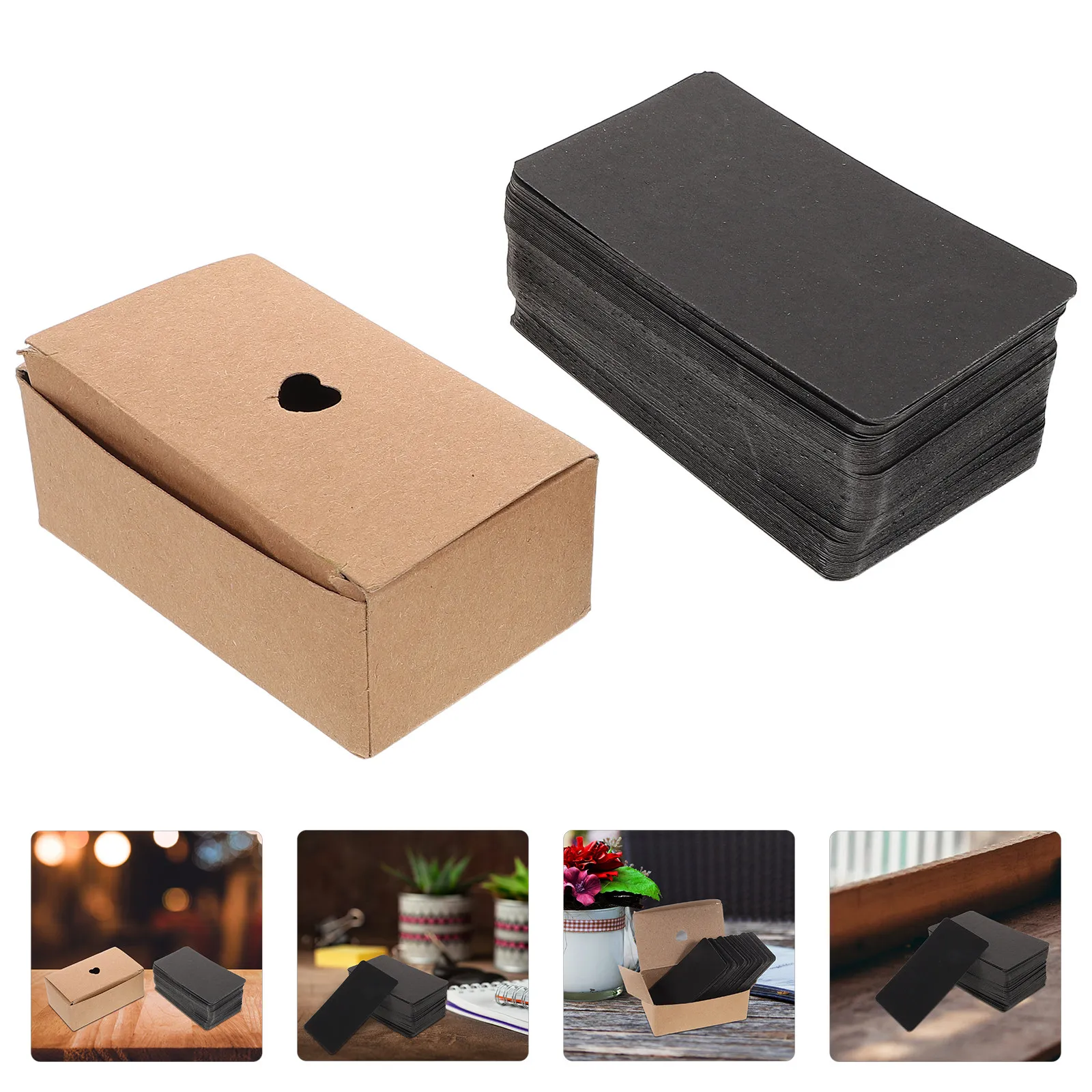 100Pcs Black Blank Cards Smooth Matte Finish Cardstock for DIY Messages Artistic Entertainment Collecting Card