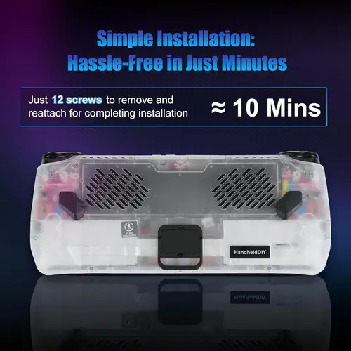 Imagen 2 del producto Placa trasera transparente para ROG Ally, carcasa de repuesto DIY Clear Edition para ASUS ROG Ally, accesorios ASUS ROG Ally