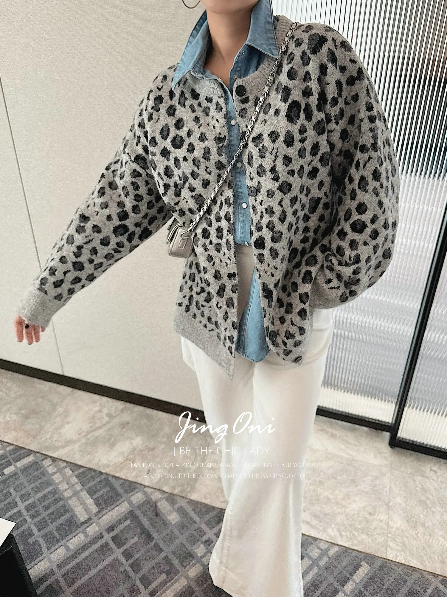 

Леопардовый вязаный кардиган для женской одежды, свитер 2024, блузка, топы с длинными рукавами, осенняя роскошная модная укороченная винтажная новинка