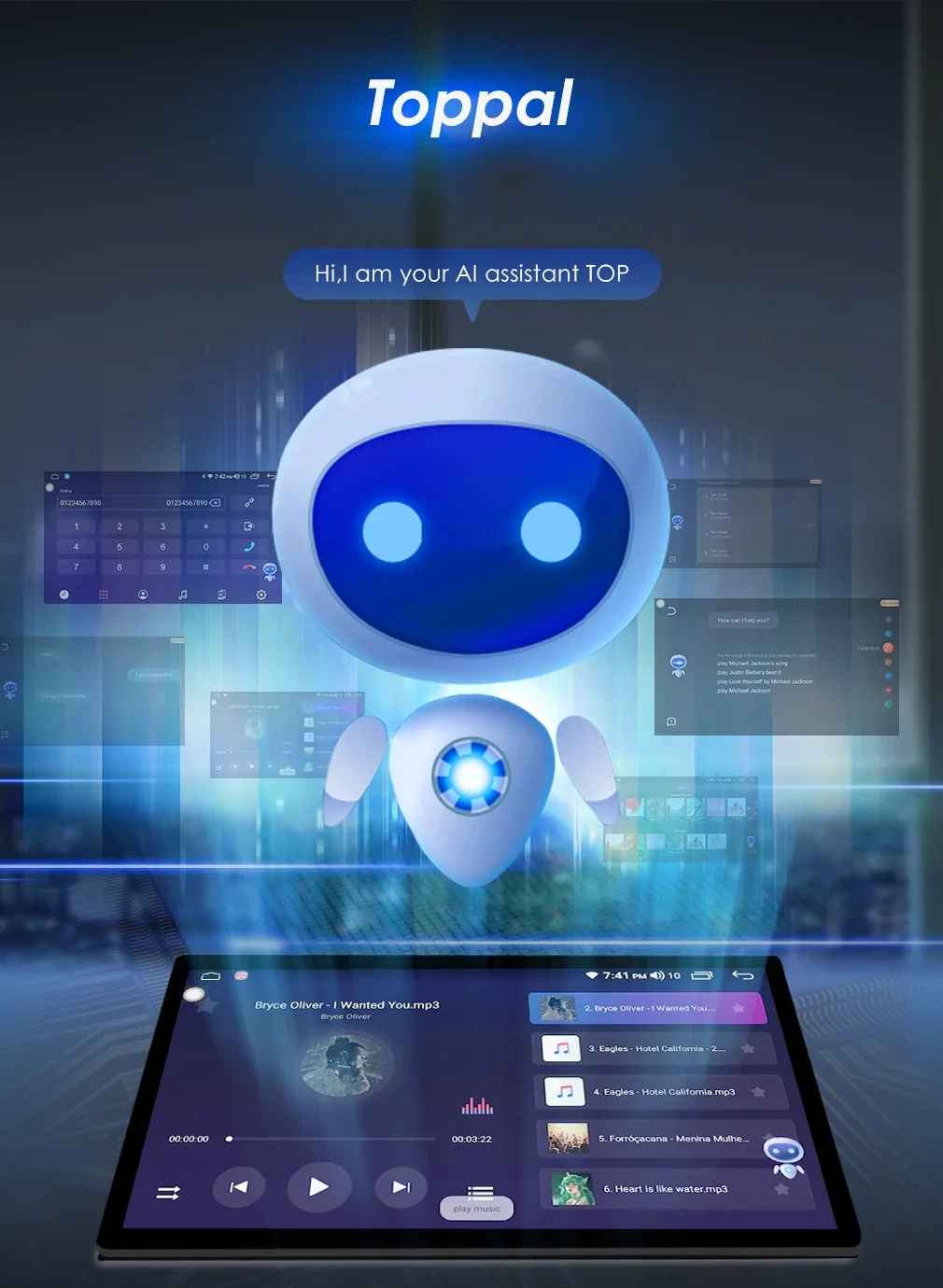 Alleen een actieve softwarecode voor intelligente AI-stemassistent Spraakbesturing voor Android-autoradio's Stereo's in onze winkel.