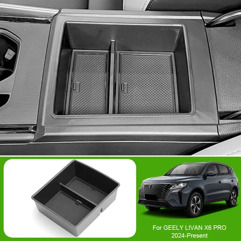 

ABS Car Lower Central Control Armrest Box Storage For GEELY COOLRAY LIVAN X6 PRO OKAVANGO STARRAY 2024-2026Auto Organizer Tray