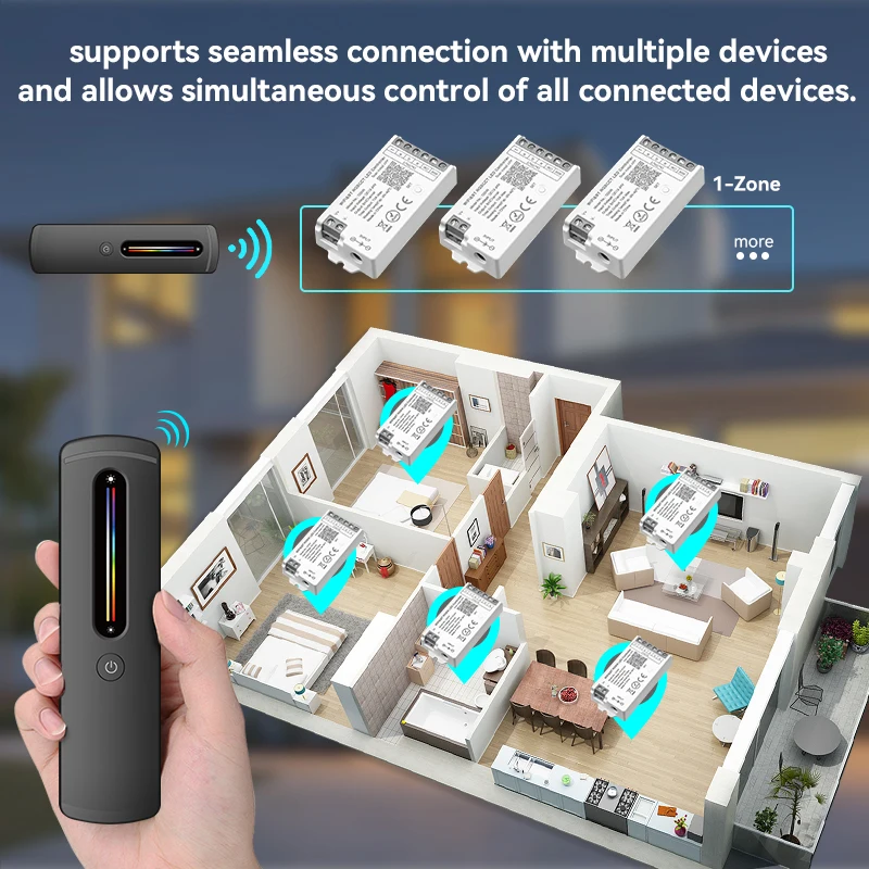 واي فاي أليكسا جوجل هوم تويا الذكية Led RGB RGBW RGBCCT قطاع تحكم 2.4Ghz RF DC12-24V 15A الناتج لاستخدام الشريط 5050 3528