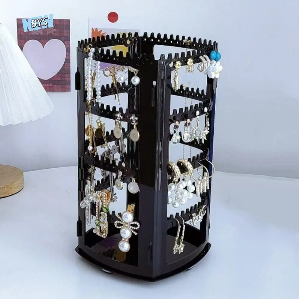 

Вращающаяся стойка для ювелирных изделий, большая емкость, 360 градусов, ожерелья, кольца, держатель, вешалка для хранения, 4-х ярусная коробка для хранения ювелирных изделий