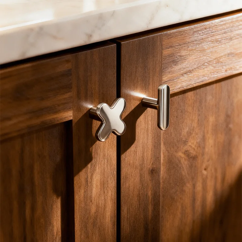 Furniture hardware cabinet handles wardrobe drawers new Chinese style zinc alloy bright silver handles